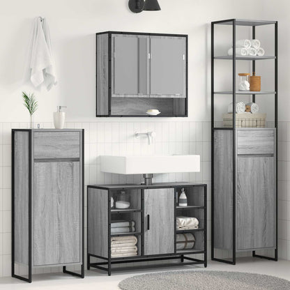 Badkamer Kast Grijs Sonoma 40 x 30 x 180 cm Bewerkt hout
