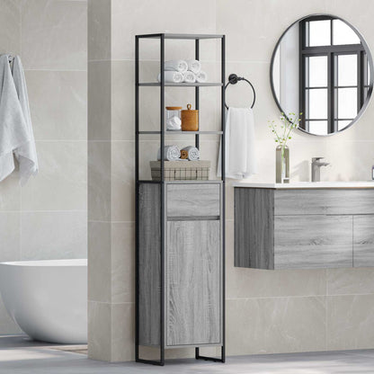 Badkamer Kast Grijs Sonoma 40 x 30 x 180 cm Bewerkt hout