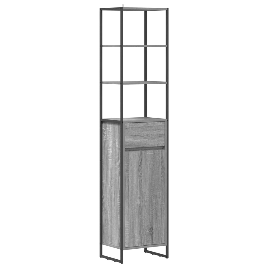 Badkamer Kast Grijs Sonoma 40 x 30 x 180 cm Bewerkt hout