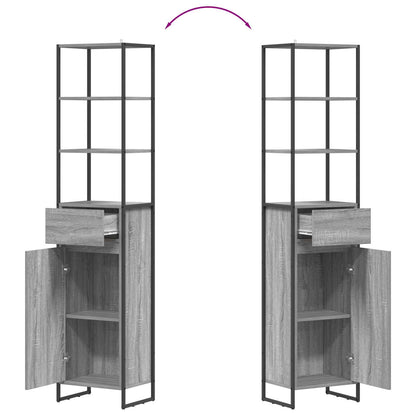 Badkamer Kast Grijs Sonoma 40 x 30 x 180 cm Bewerkt hout