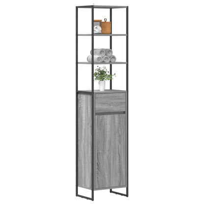 Badkamer Kast Grijs Sonoma 40 x 30 x 180 cm Bewerkt hout