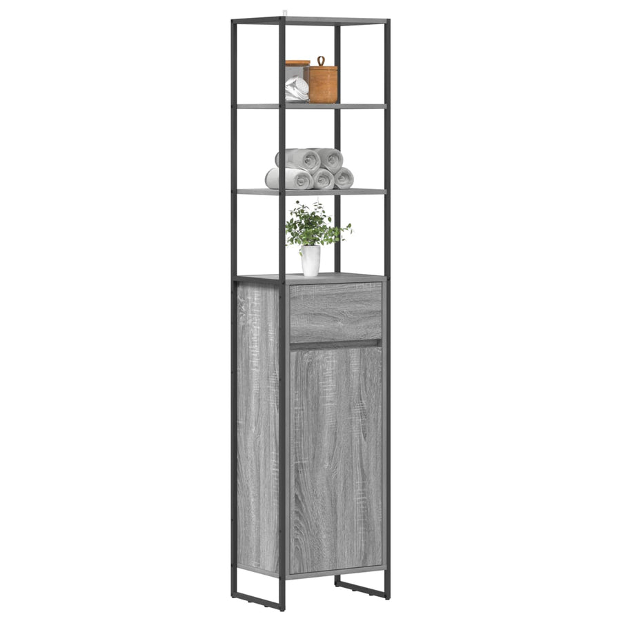 Badkamer Kast Grijs Sonoma 40 x 30 x 180 cm Bewerkt hout