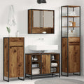 Badkamer Kast met lade Oud Hout 40 x 30 x 180 cm Bewerkt hout