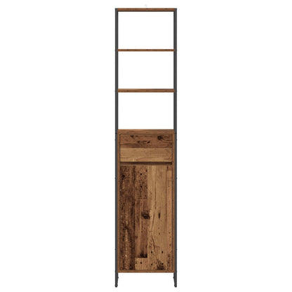 Badkamer Kast met lade Oud Hout 40 x 30 x 180 cm Bewerkt hout