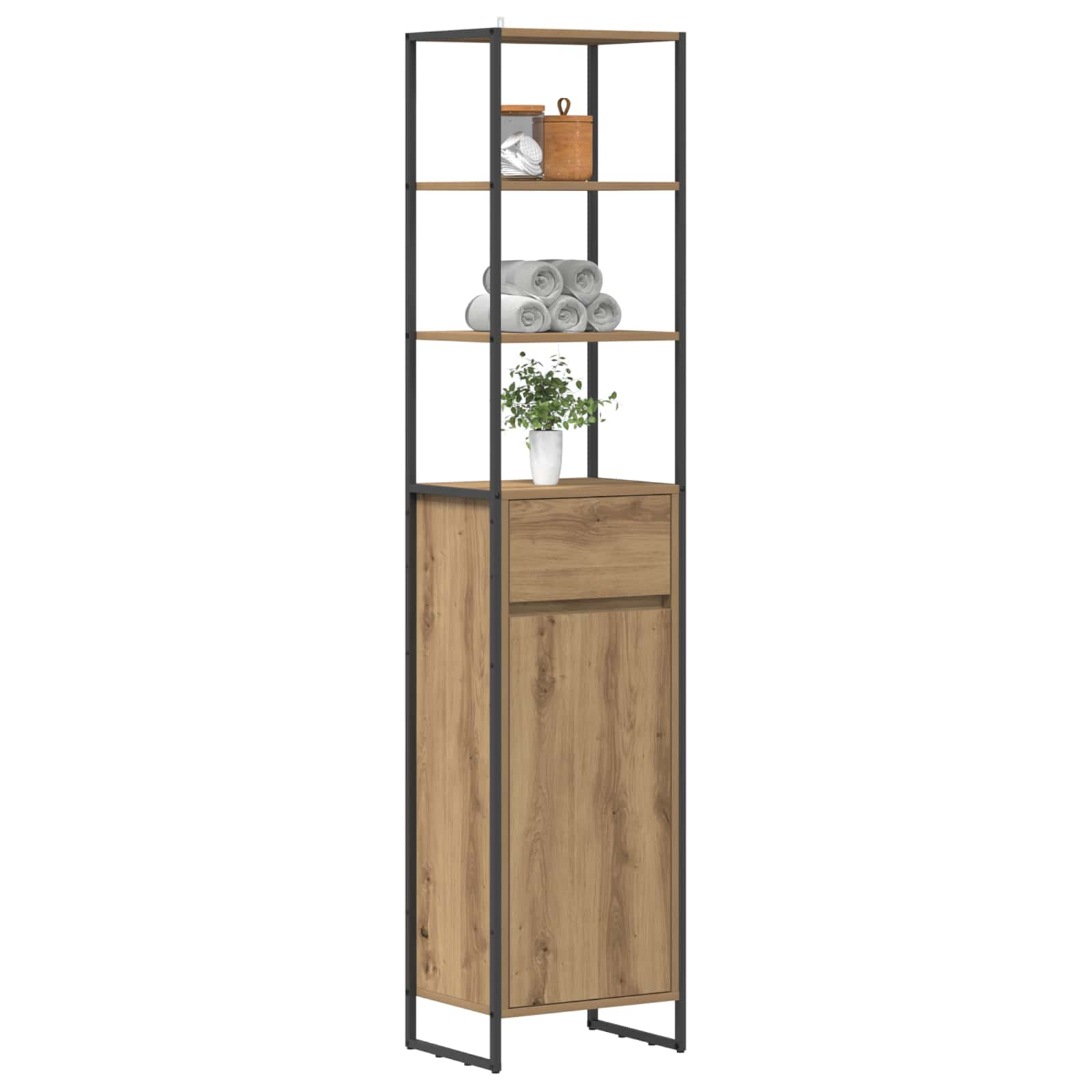 Badkamer Kast Ambachtelijk eiken 40 x 30 x 180 cm Bewerkt hout