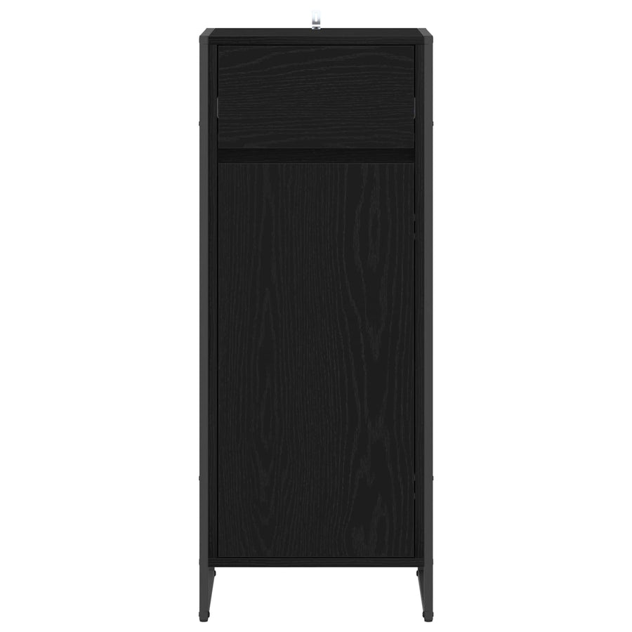 Badkamer Kast Zwart Eiken 40 x 30 x 100 cm Bewerkt hout