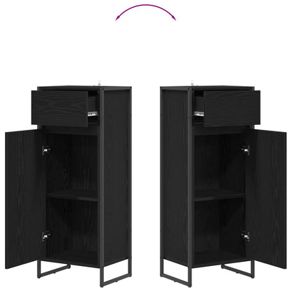 Badkamer Kast Zwart Eiken 40 x 30 x 100 cm Bewerkt hout