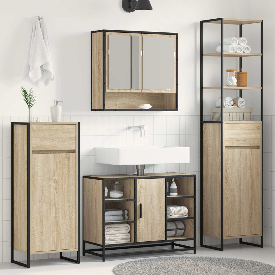 Badkamer Kast met lade Sonoma 40 x 30 x 100 cm Bewerkt hout