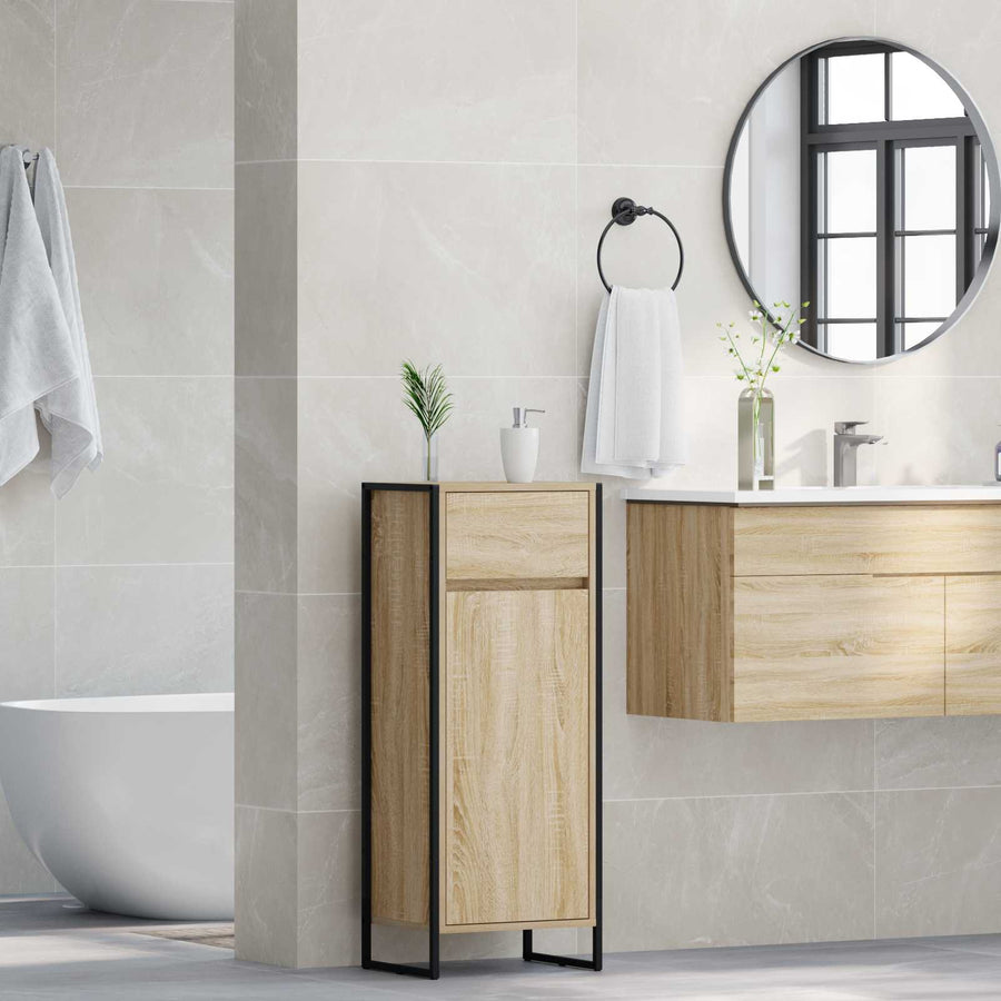 Badkamer Kast met lade Sonoma 40 x 30 x 100 cm Bewerkt hout