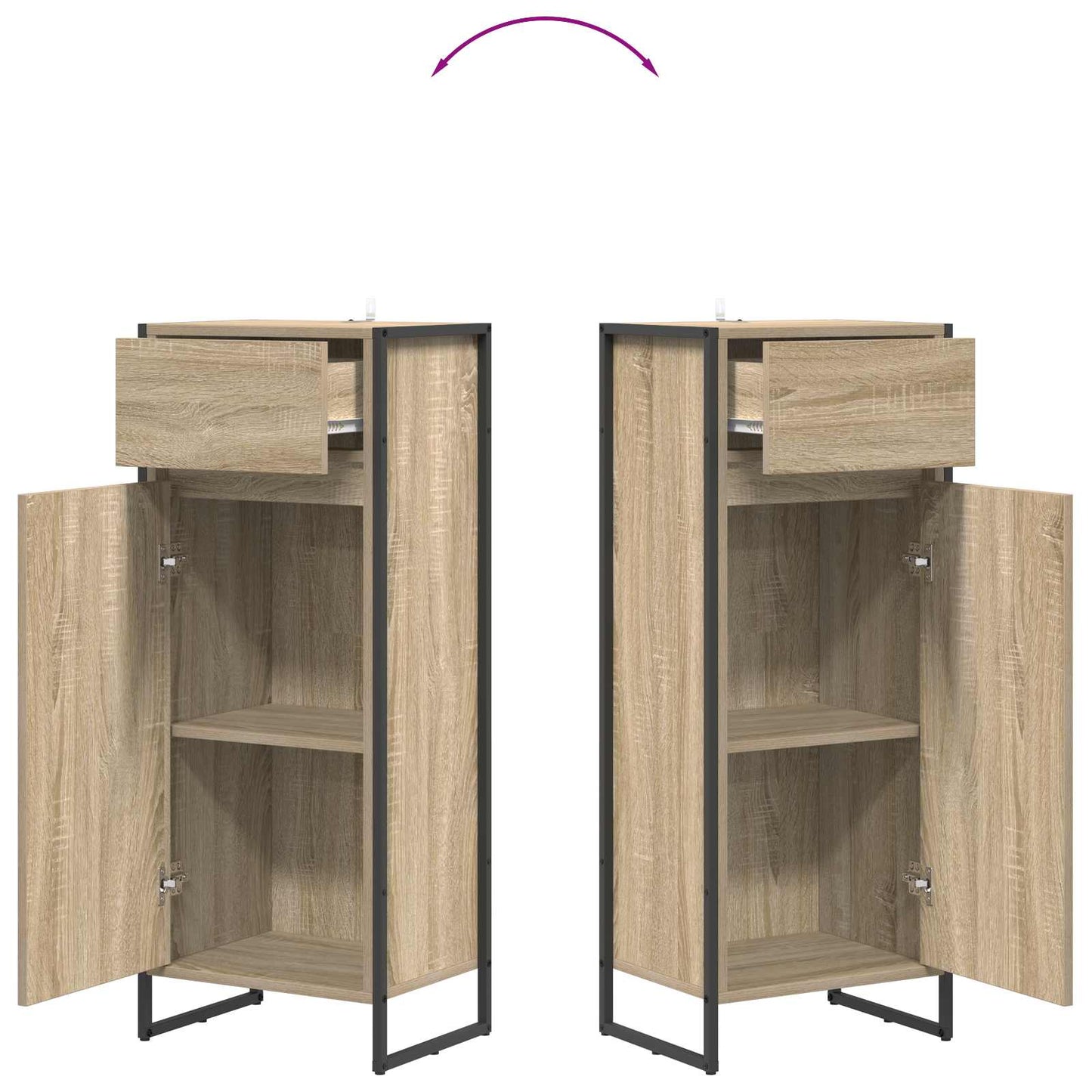 Badkamer Kast met lade Sonoma 40 x 30 x 100 cm Bewerkt hout