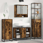 Bathroom Cabinet with Drawer Smoked Oak 40 x 30 x 100 cm Engineered Wood