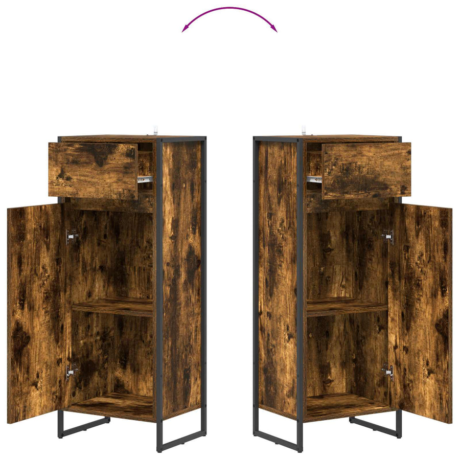 Badkamer Kast met lade Rook Eik 40 x 30 x 100 cm Bewerkt hout