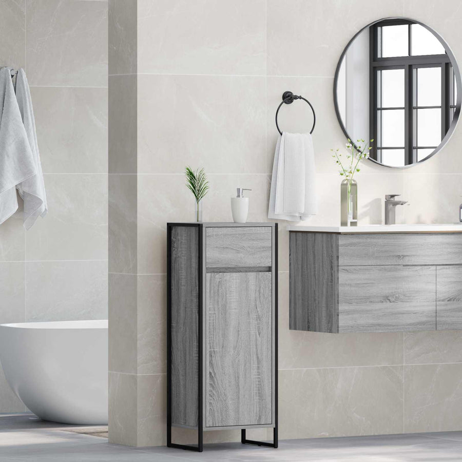 Badkamer Kast Grijs Sonoma 40 x 30 x 100 cm Bewerkt hout