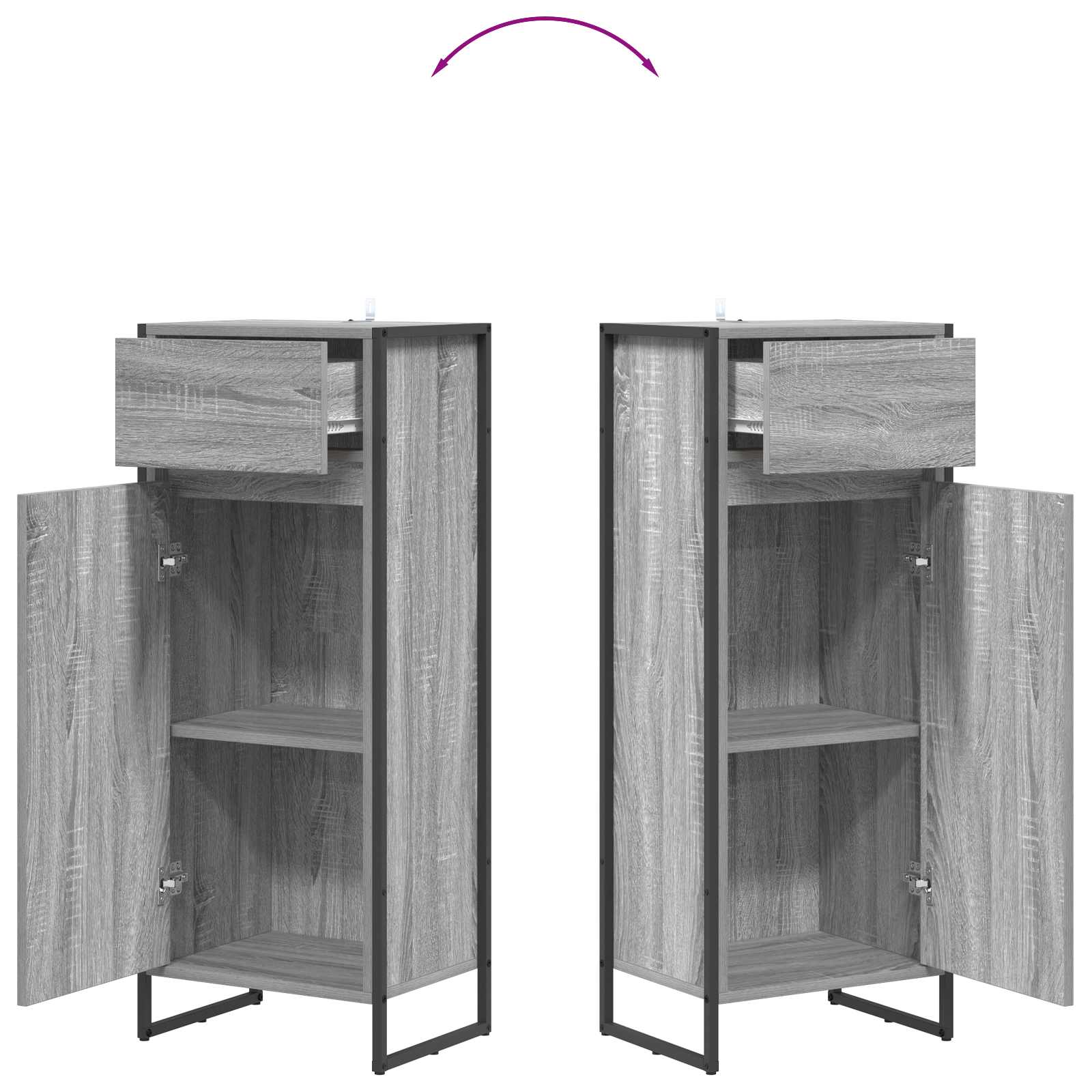 Badkamer Kast Grijs Sonoma 40 x 30 x 100 cm Bewerkt hout