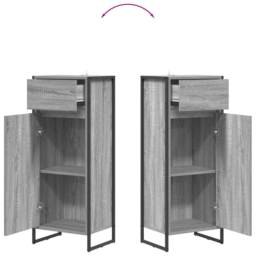 Badkamer Kast Grijs Sonoma 40 x 30 x 100 cm Bewerkt hout