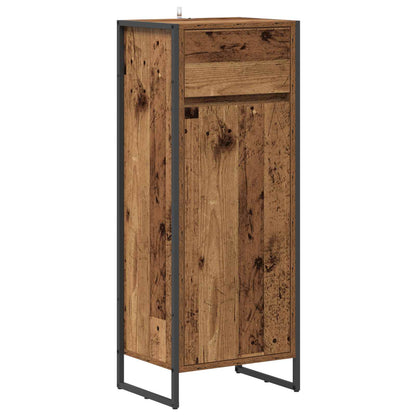 Badkamer Kast met lade Oud Hout 40 x 30 x 100 cm Bewerkt hout