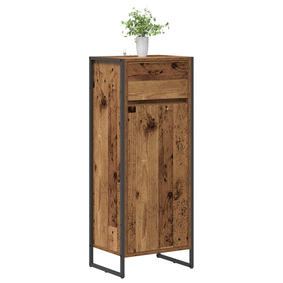 Badkamer Kast met lade Oud Hout 40 x 30 x 100 cm Bewerkt hout