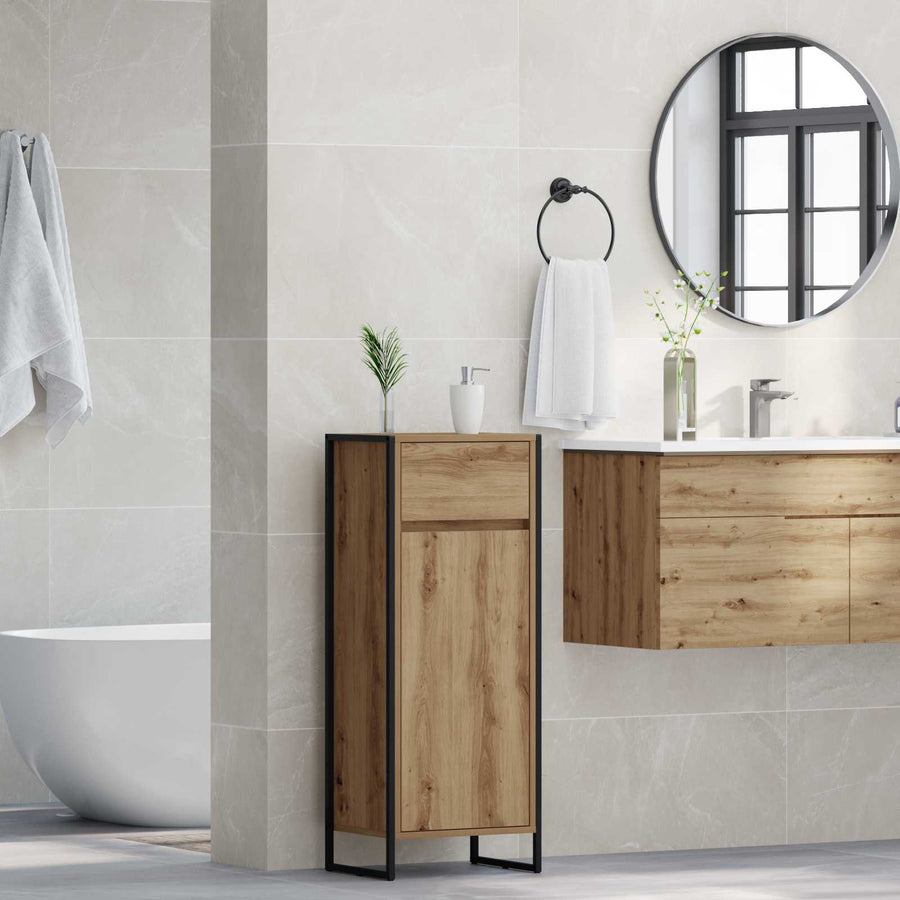 Badkamer Kast Ambachtelijk eiken 40 x 30 x 100 cm Bewerkt hout