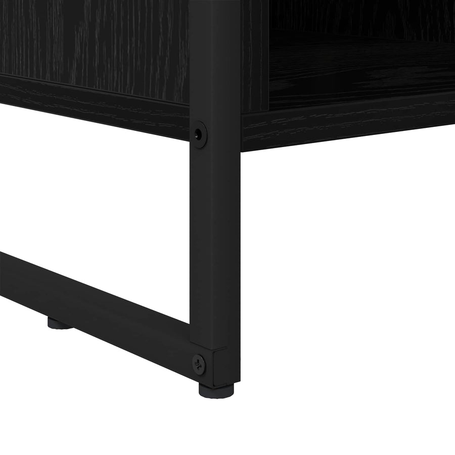 TV-kast met lade Zwart Eiken 100 x 36 x 49,5 cm Bewerkt hout