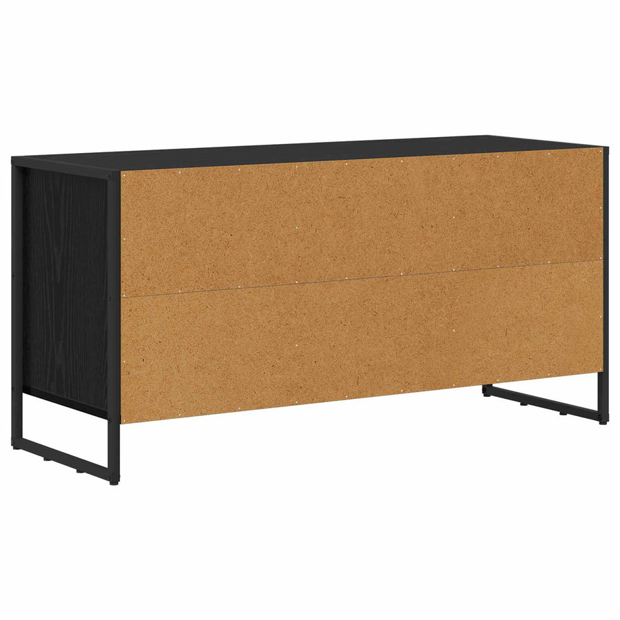 TV-kast met lade Zwart Eiken 100 x 36 x 49,5 cm Bewerkt hout