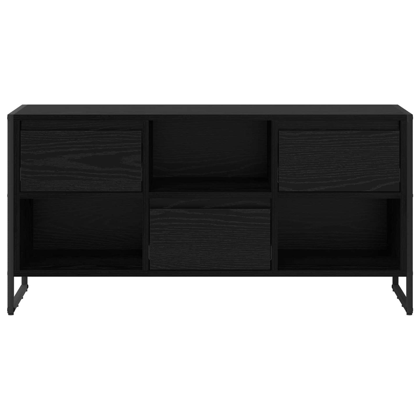 TV-kast met lade Zwart Eiken 100 x 36 x 49,5 cm Bewerkt hout