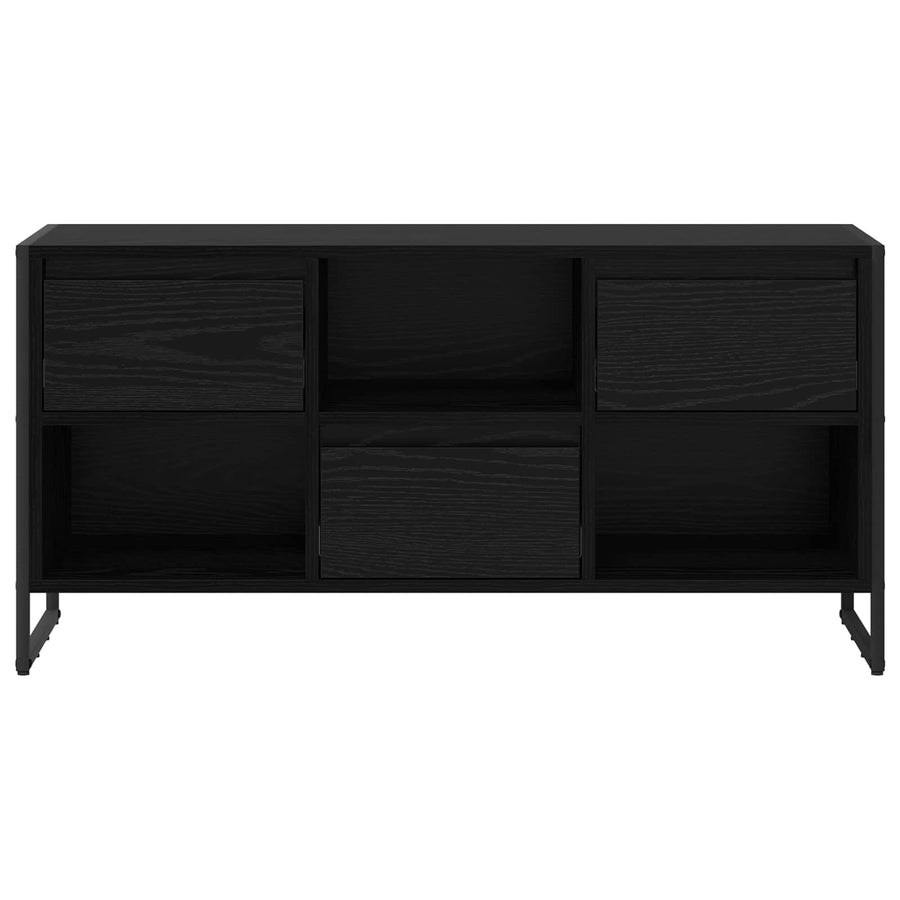 TV-kast met lade Zwart Eiken 100 x 36 x 49,5 cm Bewerkt hout
