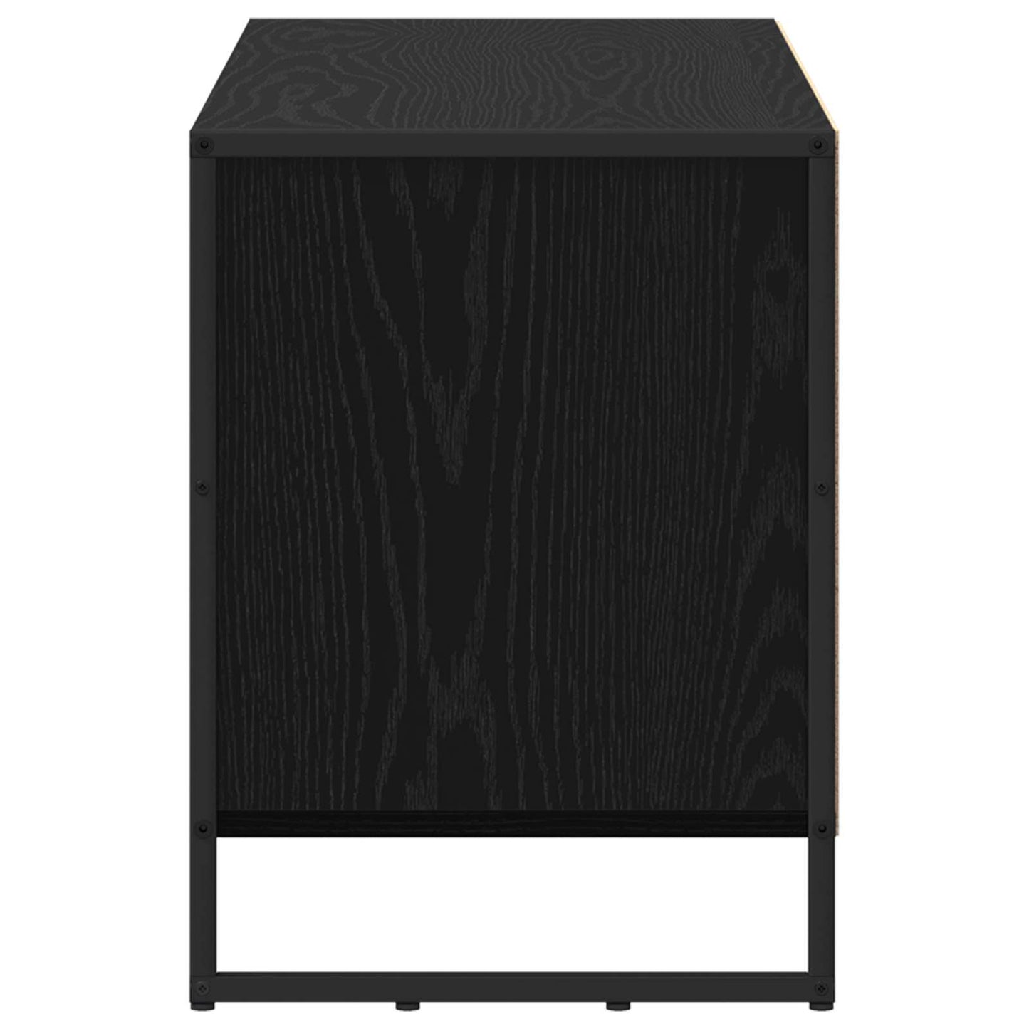 TV-kast met lade Zwart Eiken 100 x 36 x 49,5 cm Bewerkt hout
