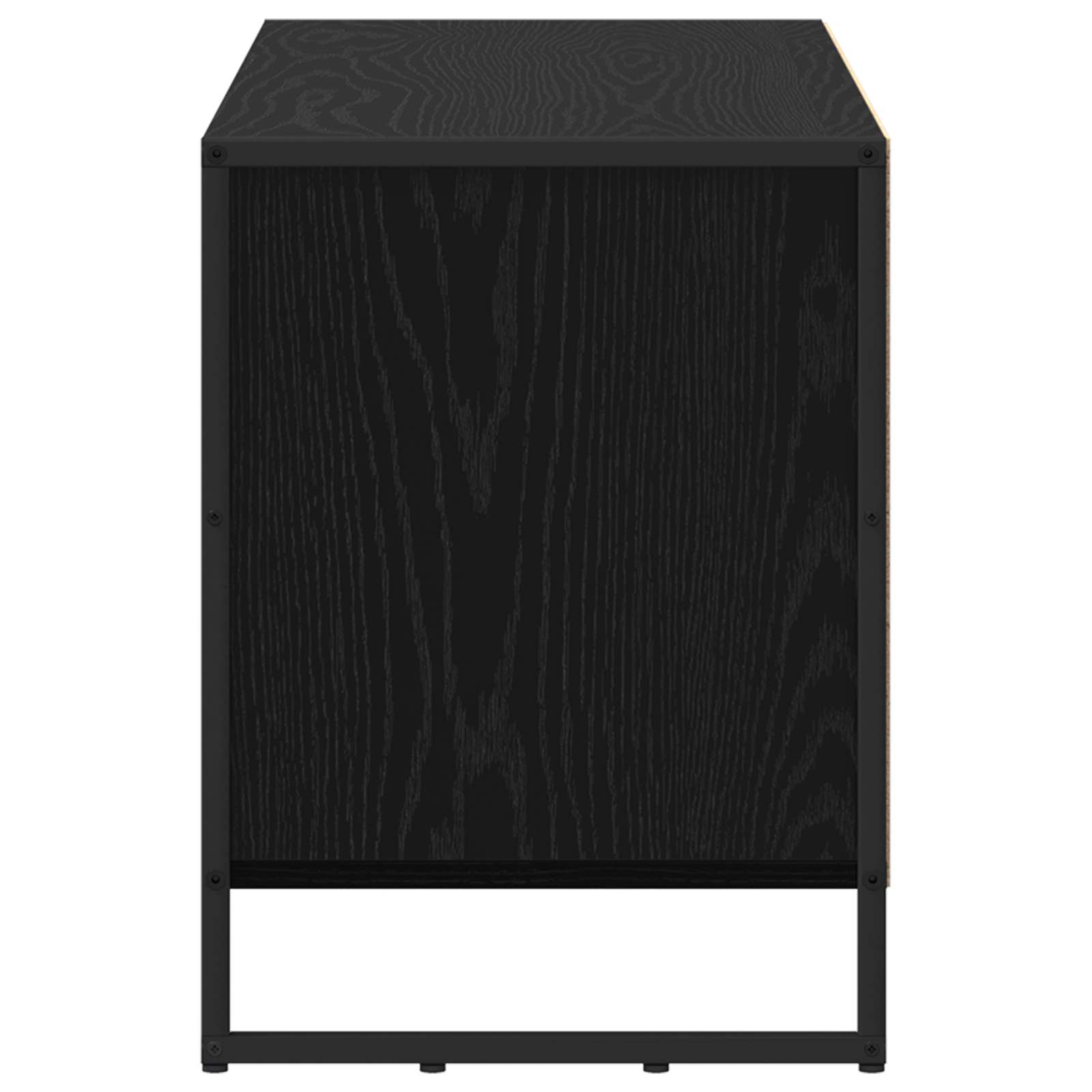 TV-kast met lade Zwart Eiken 100 x 36 x 49,5 cm Bewerkt hout