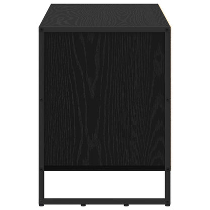 TV-kast met lade Zwart Eiken 100 x 36 x 49,5 cm Bewerkt hout