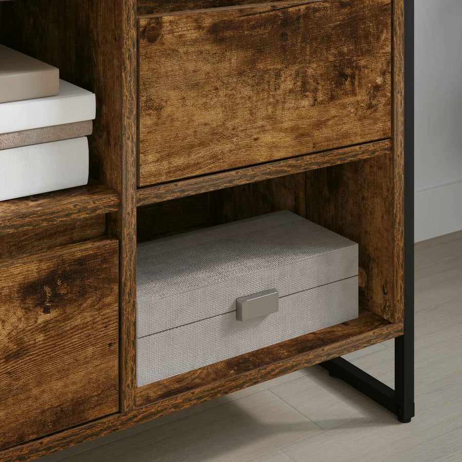 TV-kast met lade Rook Eik 100 x 36 x 49,5 cm Bewerkt hout