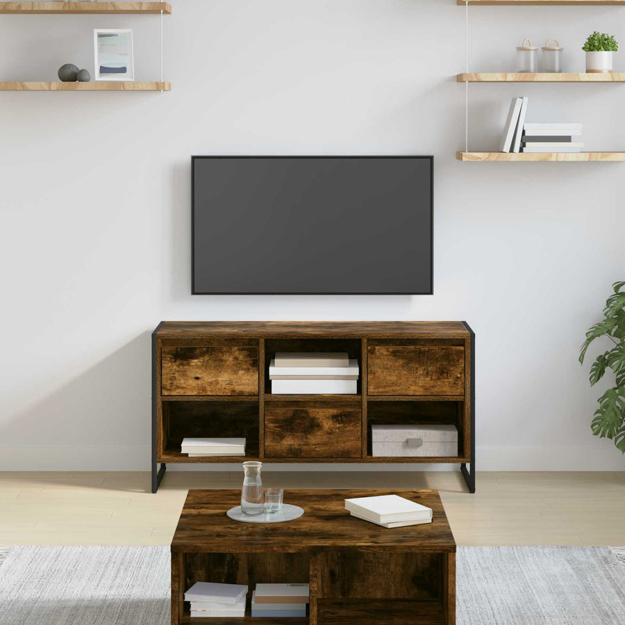 TV-kast met lade Rook Eik 100 x 36 x 49,5 cm Bewerkt hout