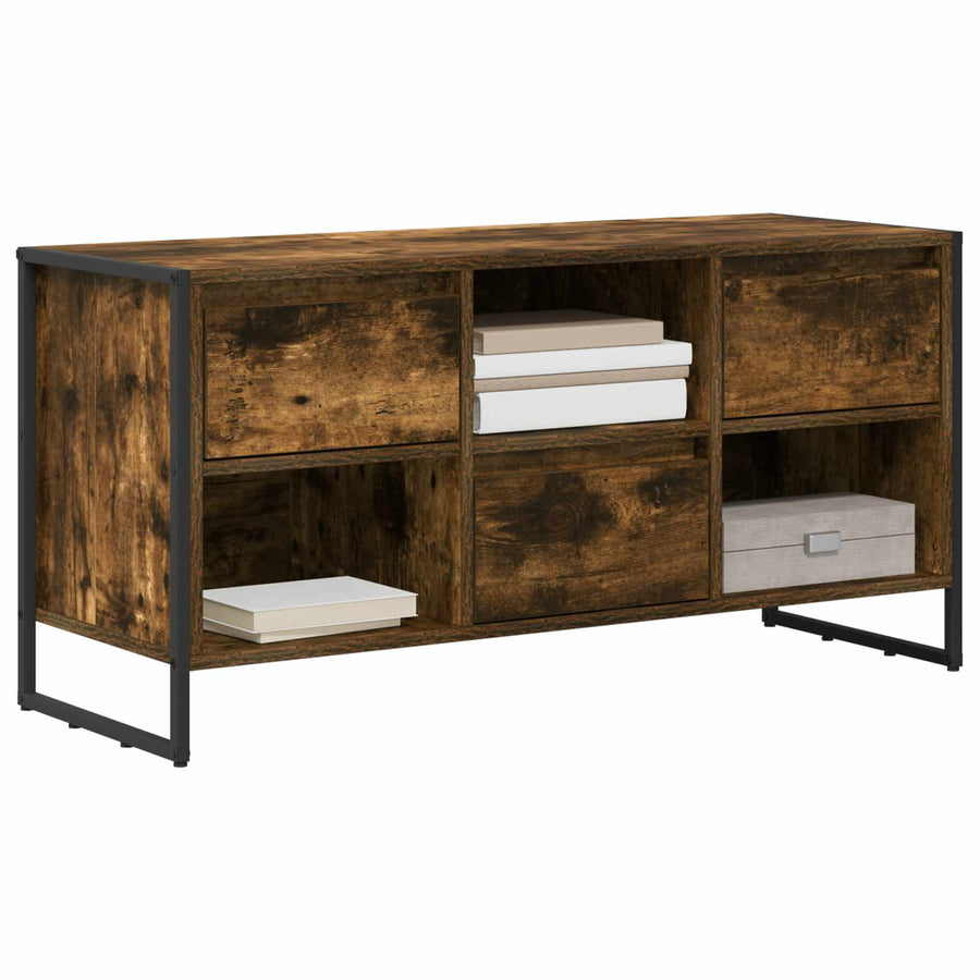 TV-kast met lade Rook Eik 100 x 36 x 49,5 cm Bewerkt hout