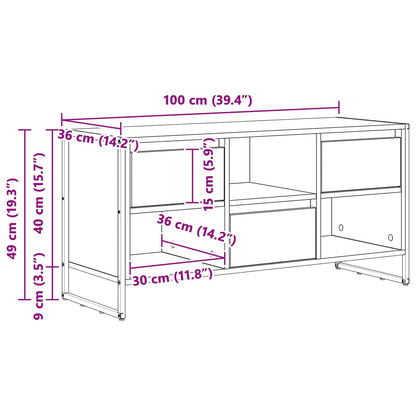 TV-kast met lade Grijs Sonoma 100 x 36 x 49,5 cm Bewerkt hout