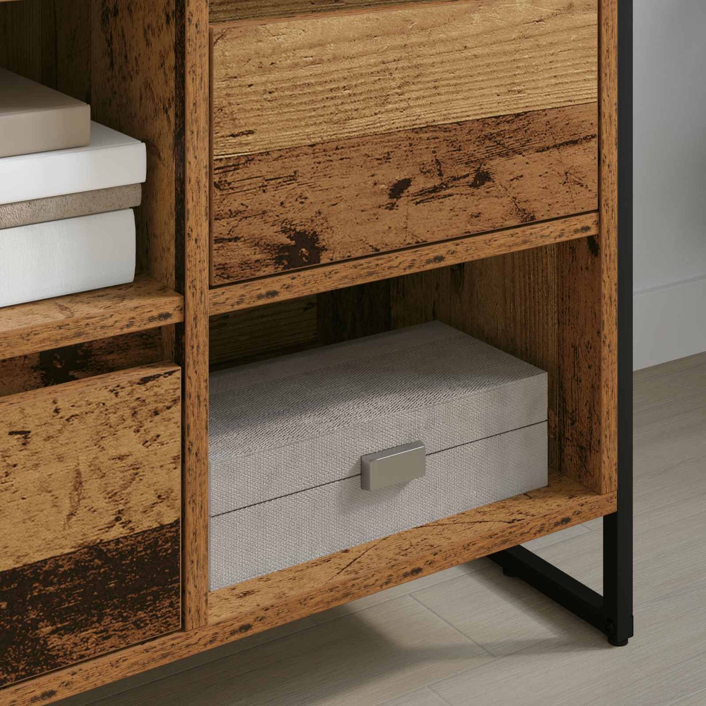 TV-kast met lade Oud Hout 100 x 36 x 49,5 cm Bewerkt hout