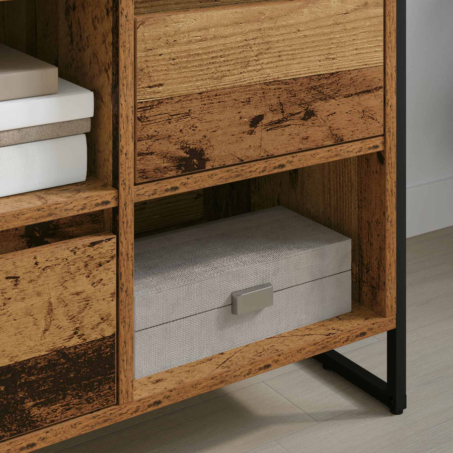 TV-kast met lade Oud Hout 100 x 36 x 49,5 cm Bewerkt hout