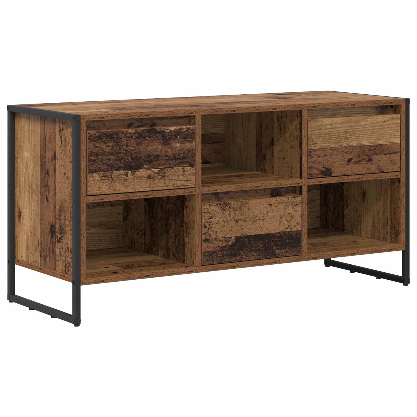 TV-kast met lade Oud Hout 100 x 36 x 49,5 cm Bewerkt hout
