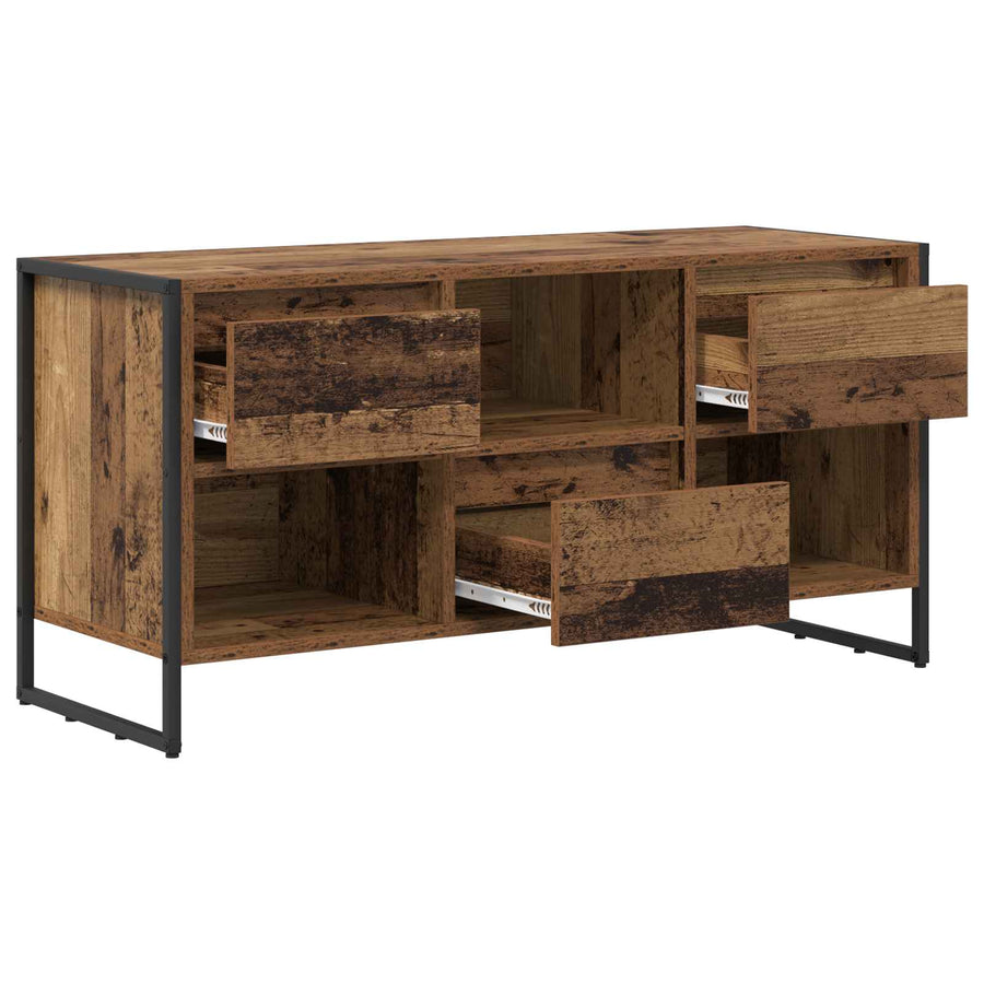 TV-kast met lade Oud Hout 100 x 36 x 49,5 cm Bewerkt hout