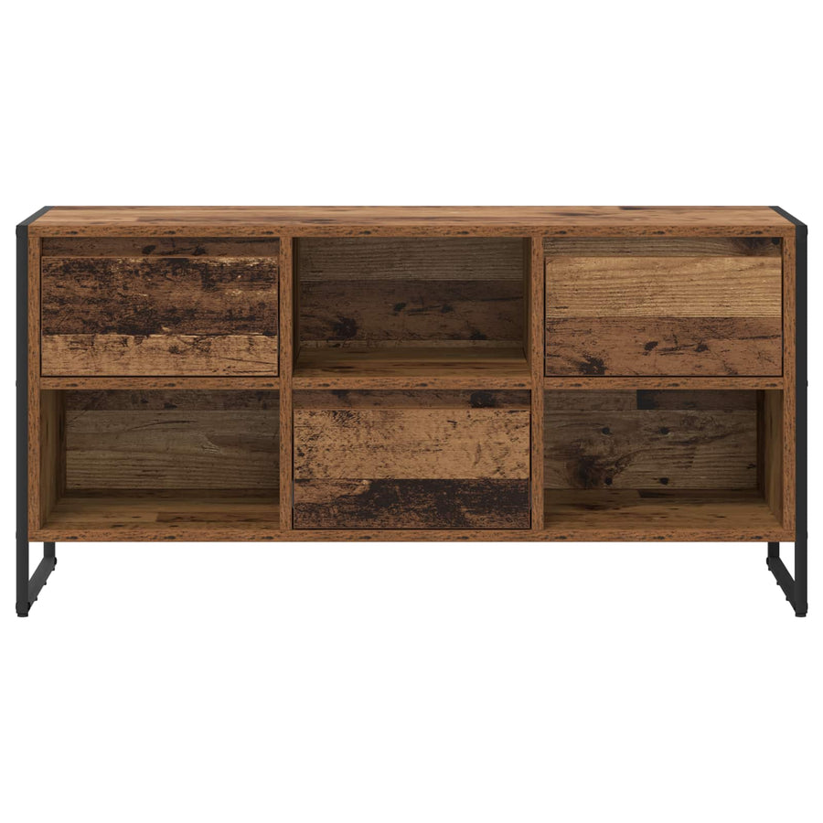 TV-kast met lade Oud Hout 100 x 36 x 49,5 cm Bewerkt hout