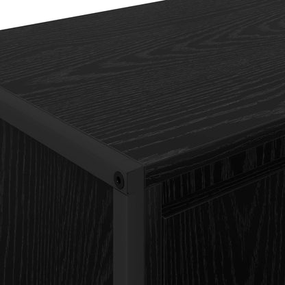 TV-kast Zwart Eiken 140 x 36 x 49.5 cm Bewerkt hout