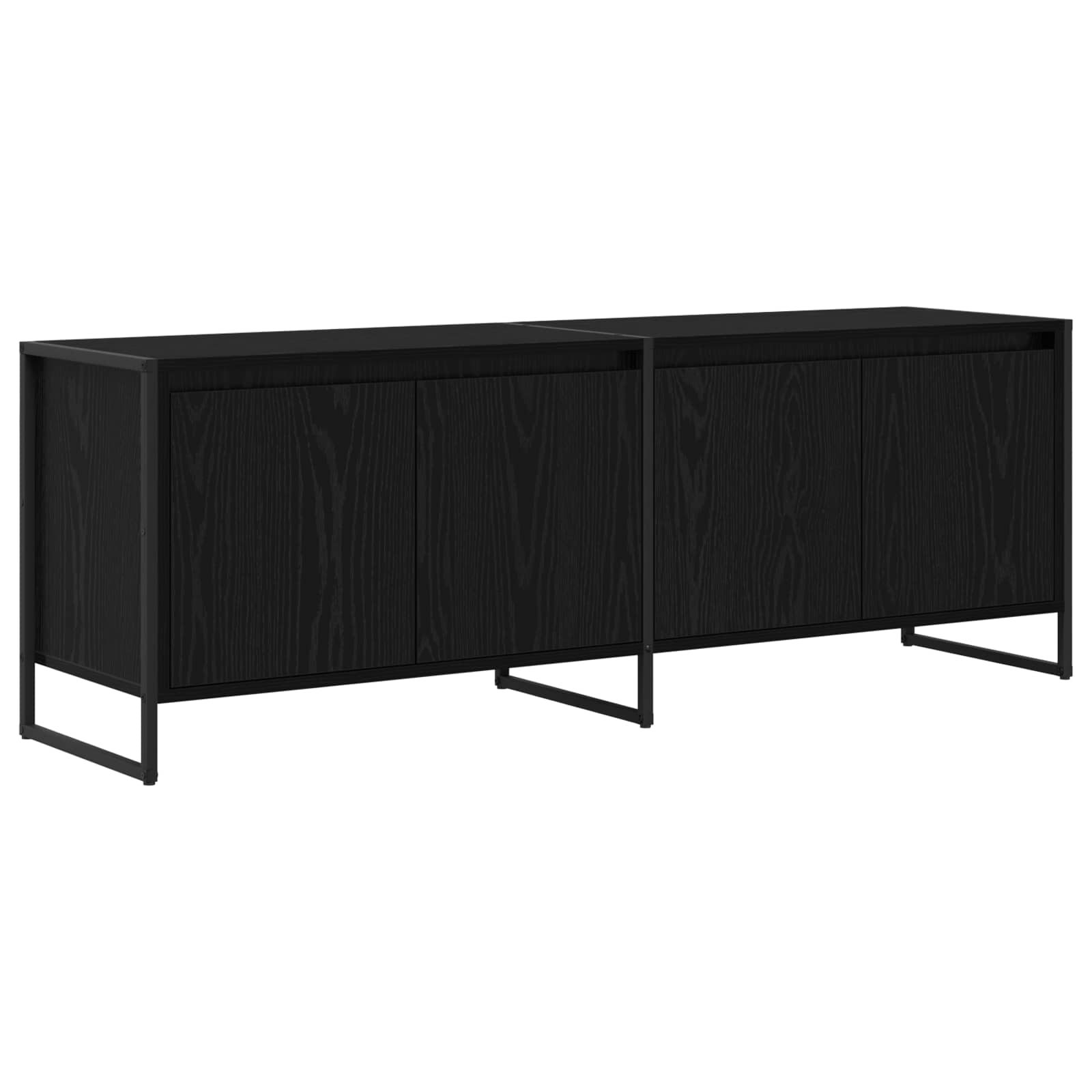 TV-kast Zwart Eiken 140 x 36 x 49.5 cm Bewerkt hout