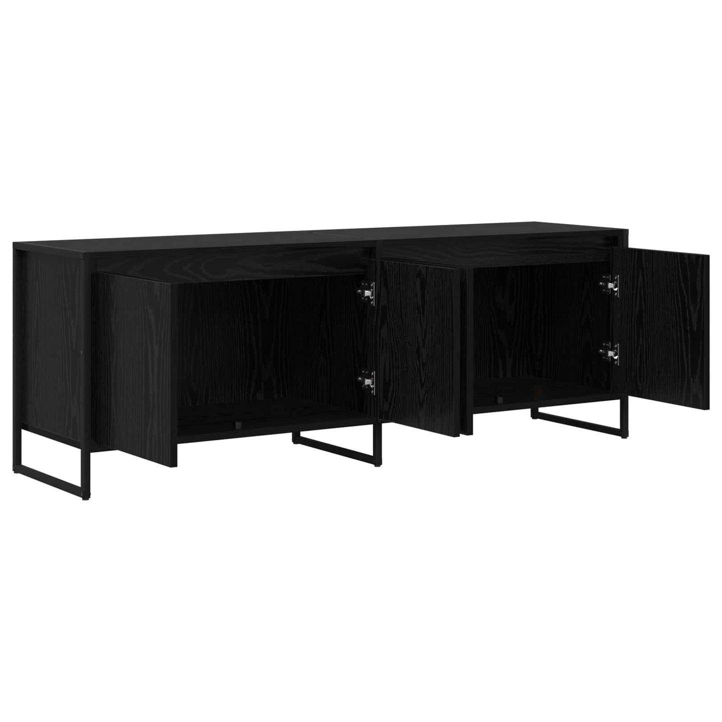 TV-kast Zwart Eiken 140 x 36 x 49.5 cm Bewerkt hout