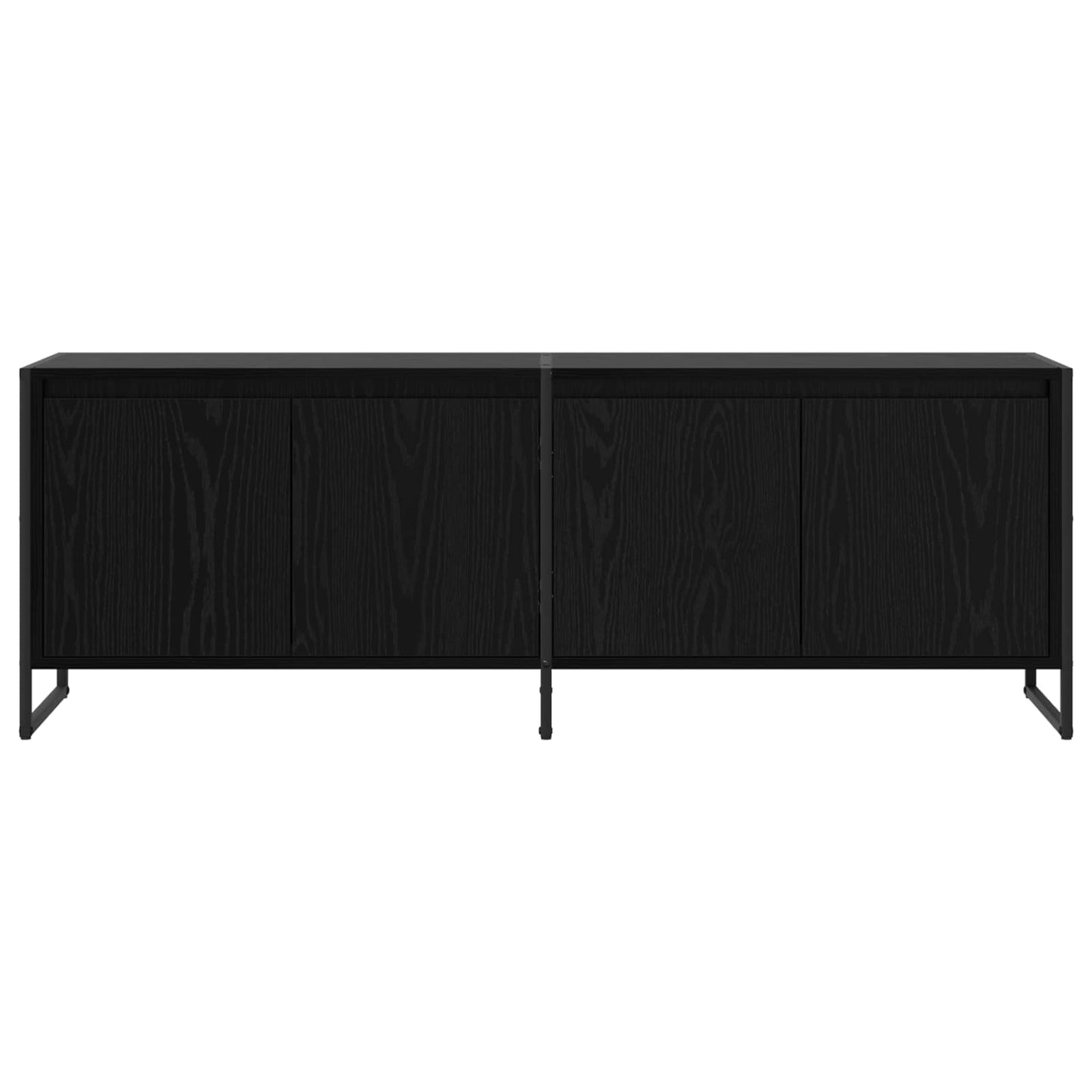 TV-kast Zwart Eiken 140 x 36 x 49.5 cm Bewerkt hout
