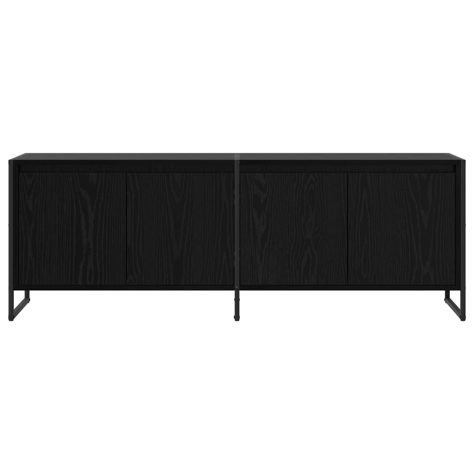 TV-kast Zwart Eiken 140 x 36 x 49.5 cm Bewerkt hout