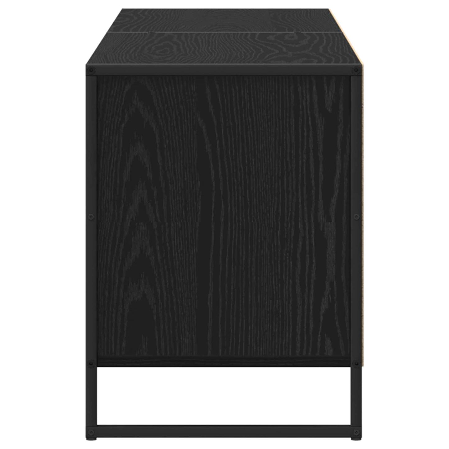 TV-kast Zwart Eiken 140 x 36 x 49.5 cm Bewerkt hout