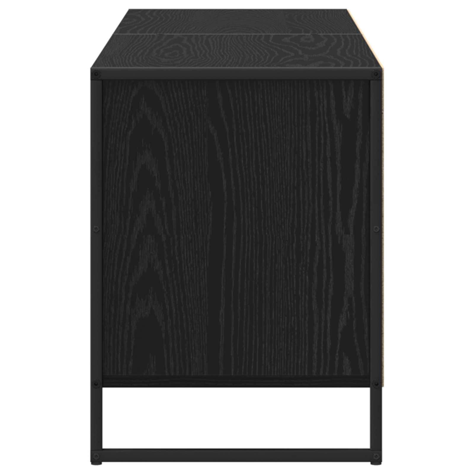 TV-kast Zwart Eiken 140 x 36 x 49.5 cm Bewerkt hout