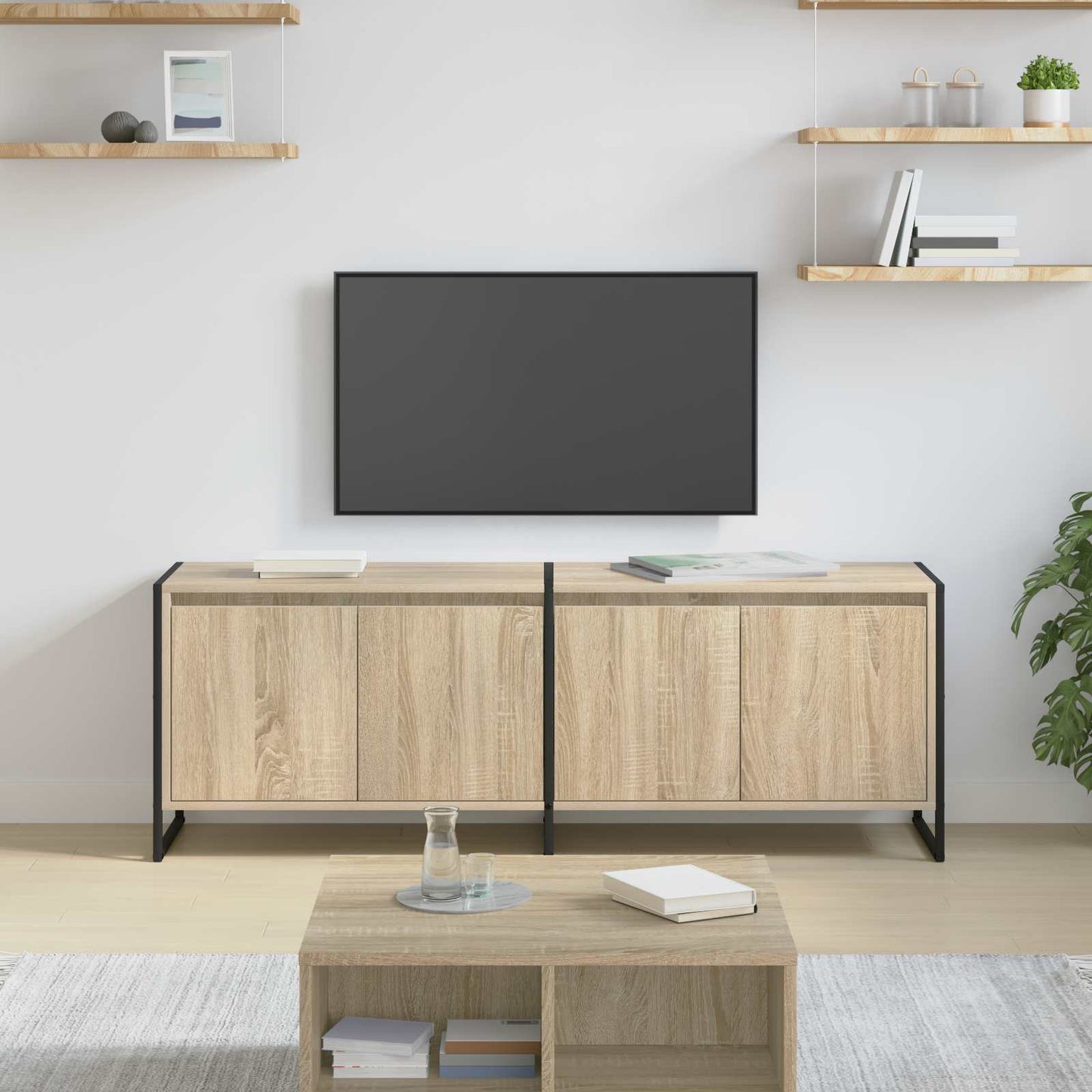 TV-kast Sonoma 140 x 36 x 49.5 cm Bewerkt hout