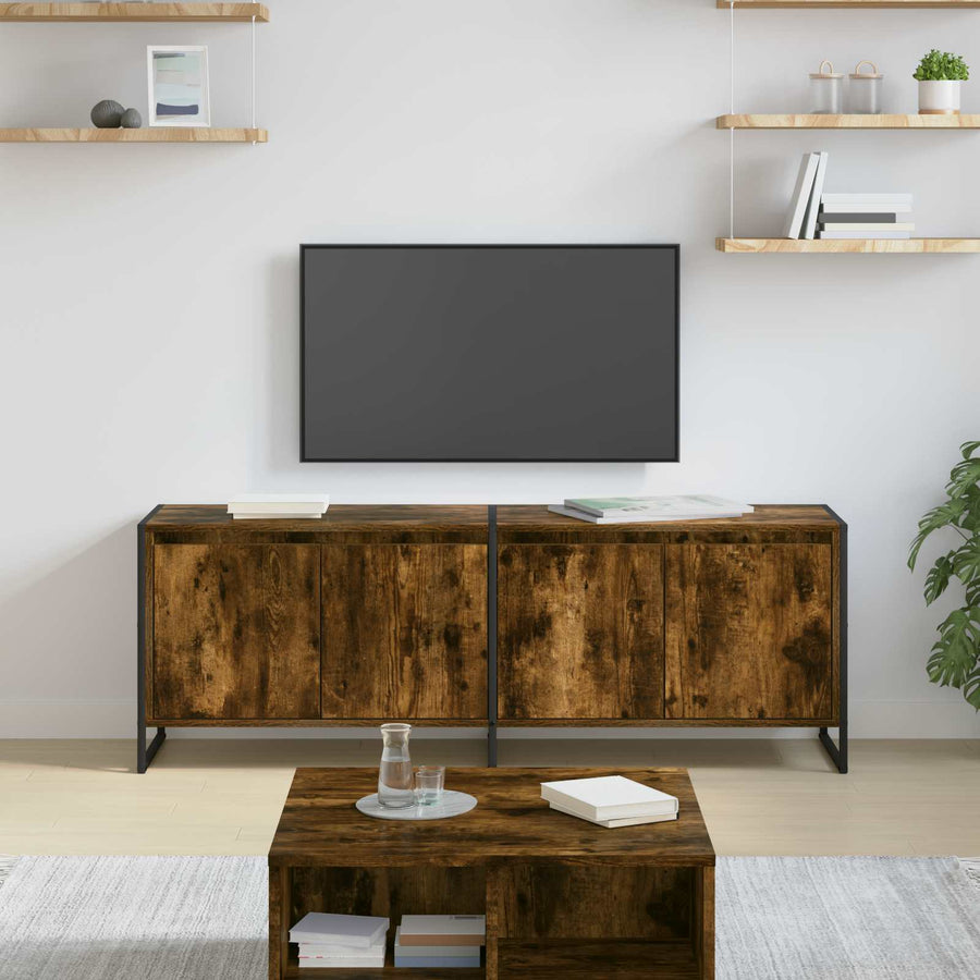 TV-kast Rook Eik 140 x 36 x 49.5 cm Bewerkt hout