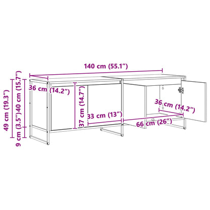 TV-kast Oud Hout 140 x 36 x 49.5 cm Bewerkt hout