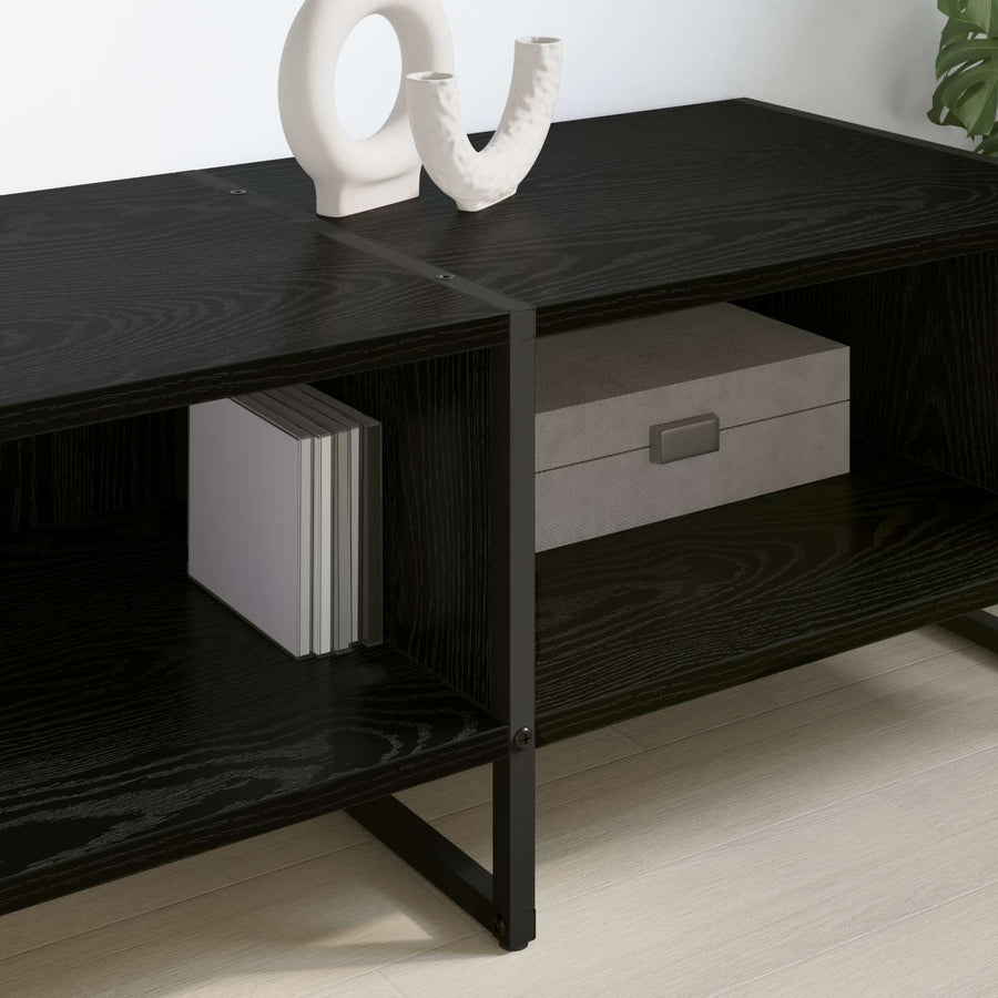 TV-kast Zwart Eiken 170,5 x 36 x 30,5 cm Bewerkt hout