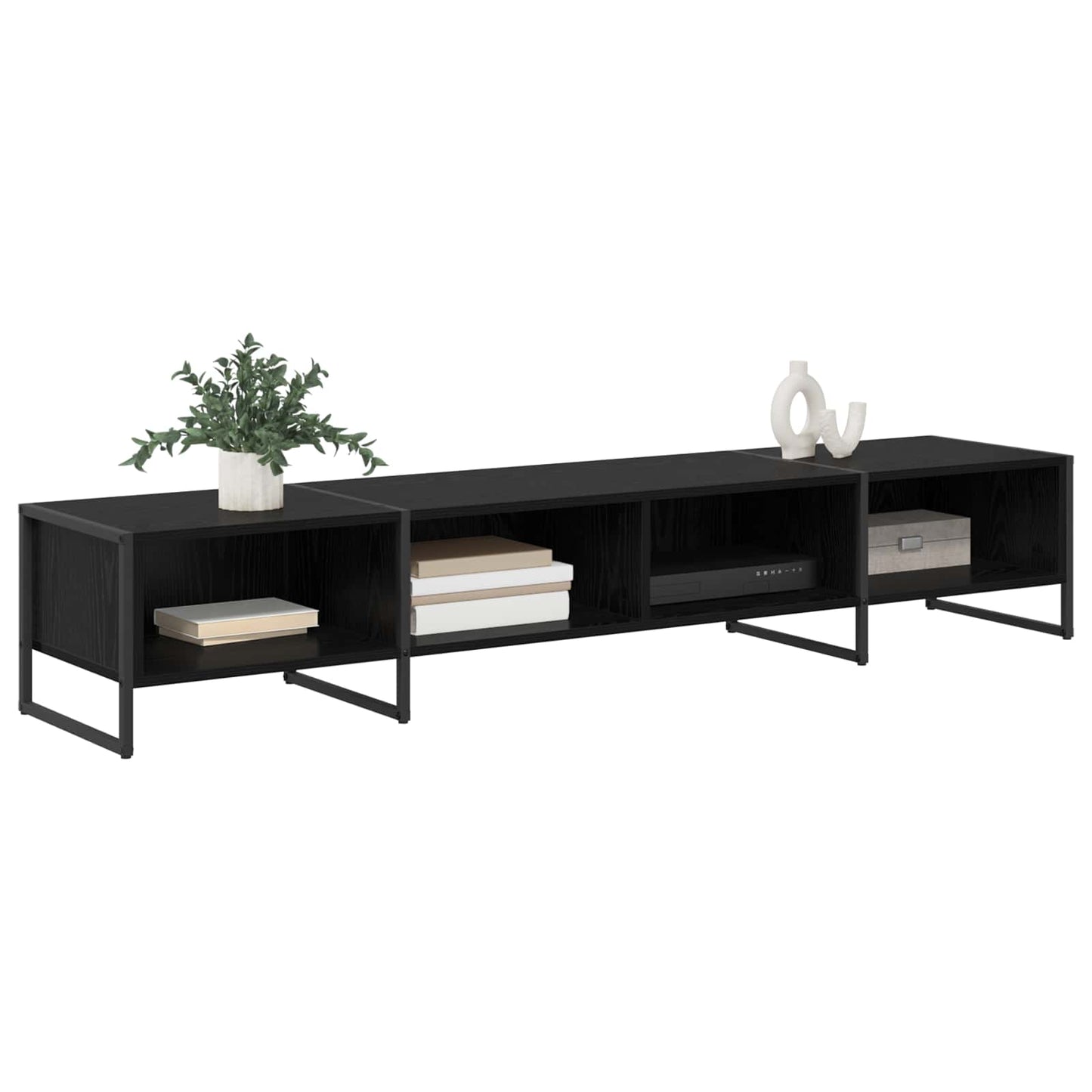 TV-kast Zwart Eiken 170,5 x 36 x 30,5 cm Bewerkt hout